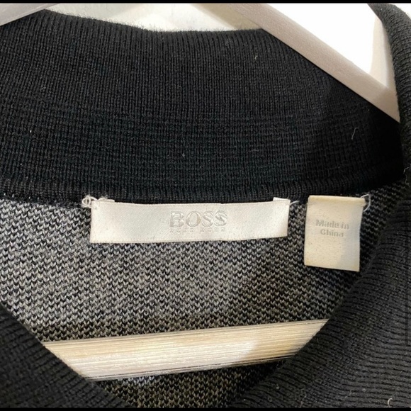 Hugo Boss Gray Plaid Wool Blend Knit Sweater Dress - Picture 8 of 10